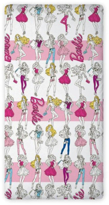 Prostěradlo Barbie bílé 90x200 cm