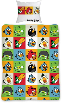 Povlečení Angry Birds kostičky 140x200, 70x80 cm