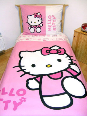 Dětské povlečení kočička Hello Kitty Pink 140x200 cm