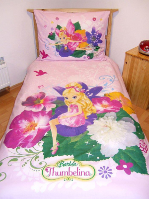 Povlečení Barbie Thumbelina růžová 140x200 cm