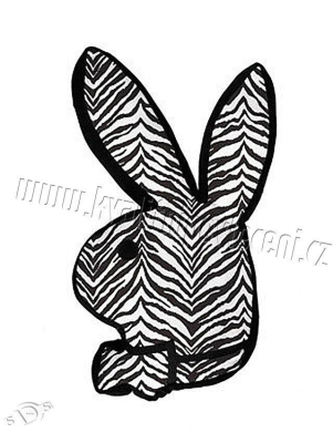 Polštářek Playboy Zebra - králíček 55 cm