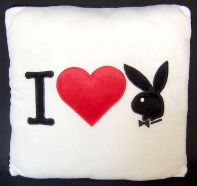 Polštářek Playboy I Heart Bunny white 35x35 cm