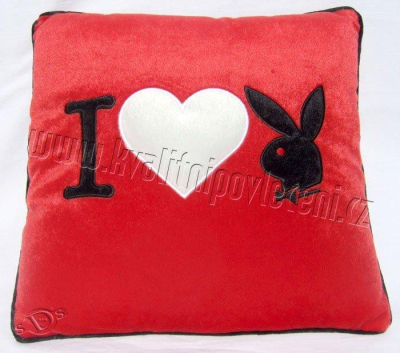 Polštářek Playboy I Heart Bunny red 35x35 cm