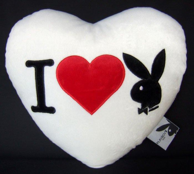 Polštářek Playboy I Heart Bunny white 35 cm