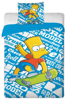 Povlečení Bart Simpson na skatu 140x200 cm