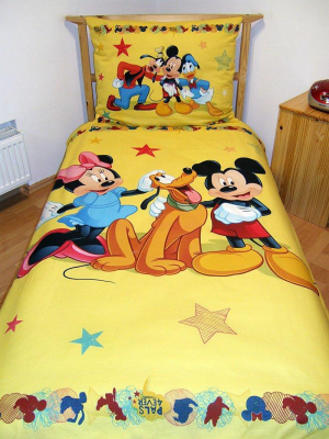 Dětské povlečení Mickey, Minnie Mouse a Pluto 140x200 cm