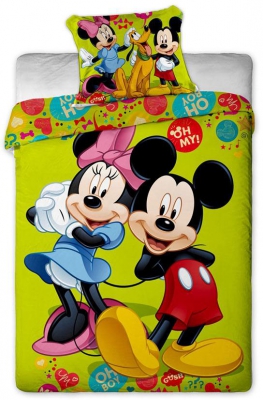 Povlečení Mickey a Minnie green 140x200